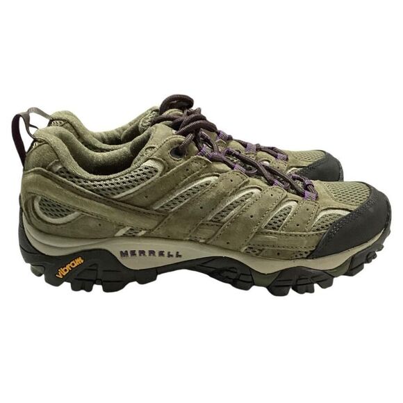 Merrell Shoes Womens 8 Green Moab 2 Vent Hiking Lace Up Suede Mesh Cap Toe - Picture 3 of 8